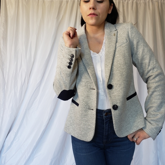 tommy hilfiger elbow patch blazer